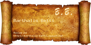 Barthalis Betti névjegykártya